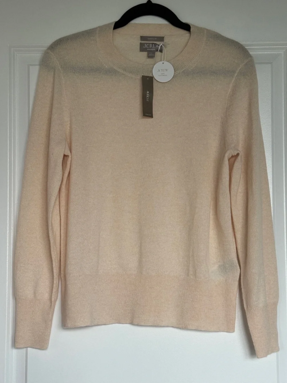 NWT! J. CREW 100% cashmere classic-fit crewneck sweater hthr natural small BA400